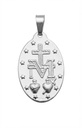 Medalla Virgen Milagrosa Acero Plateada 3D 30mm